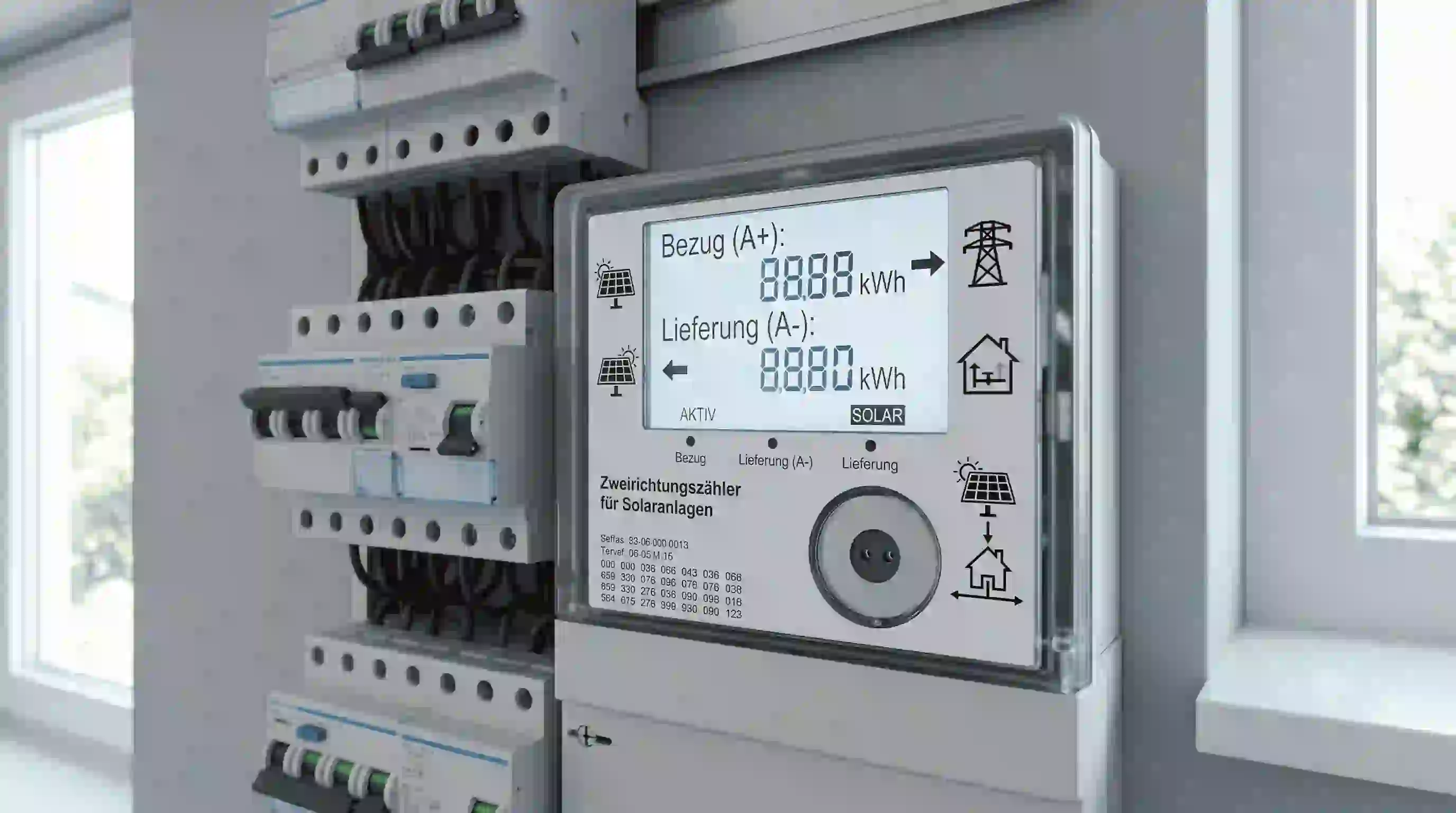 Digitaler Zweirichtungszähler Stromzähler für Solaranlagen